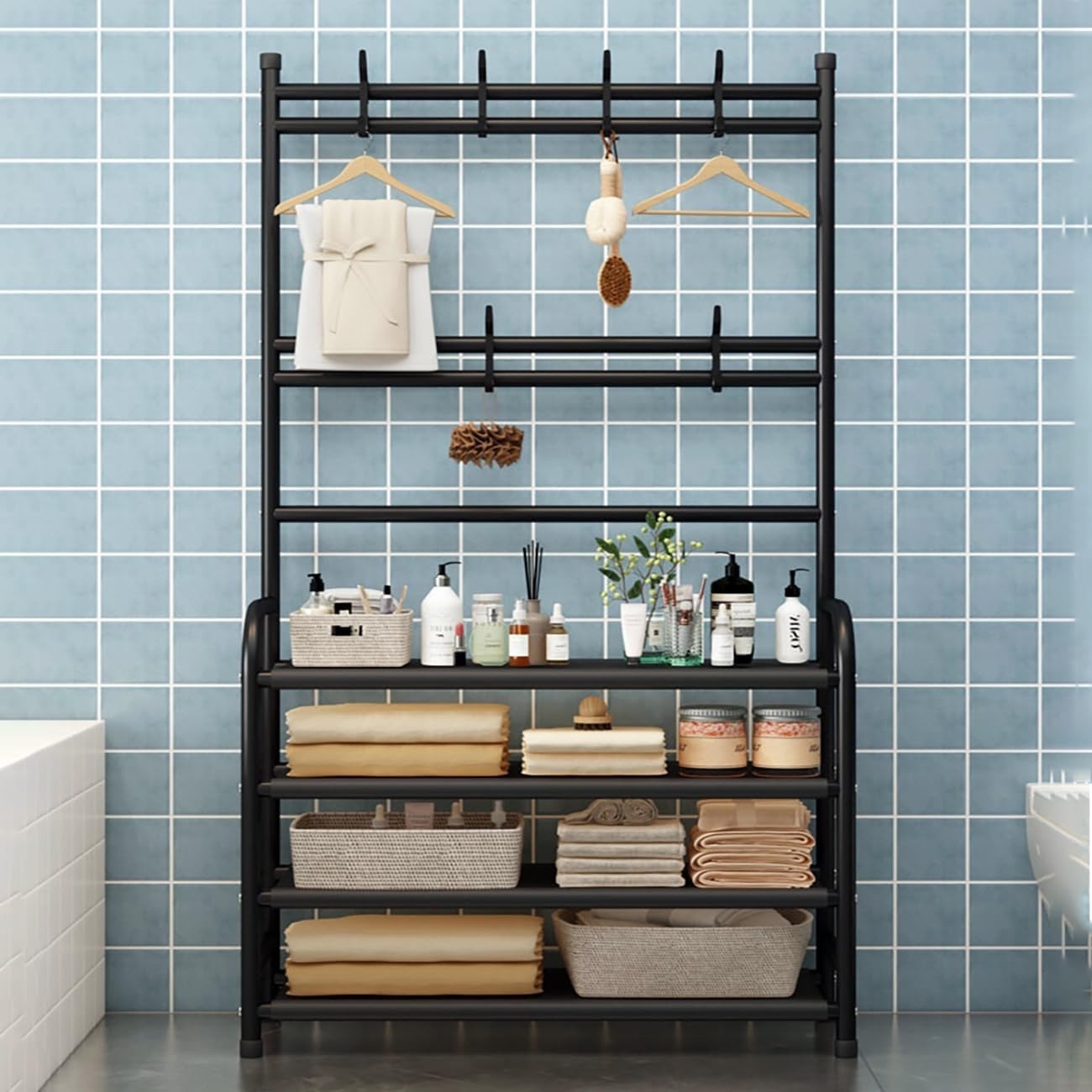 Mueble Organizador 3 en 1 – Zapatero, Perchero y Estante