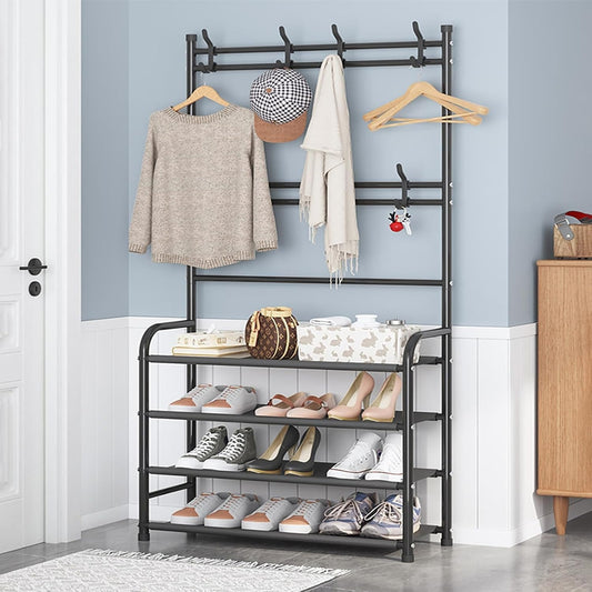 Mueble Organizador 3 en 1 – Zapatero, Perchero y Estante