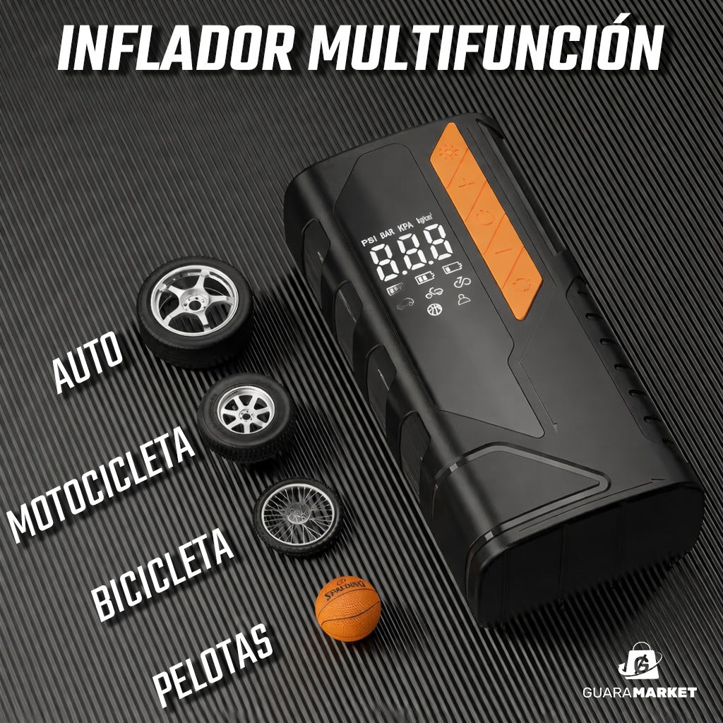 Arrancador de Batería + Compresor de Aire 4 en 1