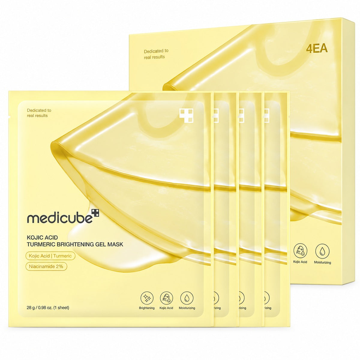 Mascarilla Facial Medicube Kojic Acid Turmeric Brightening Gel - Pack 4 Unidades