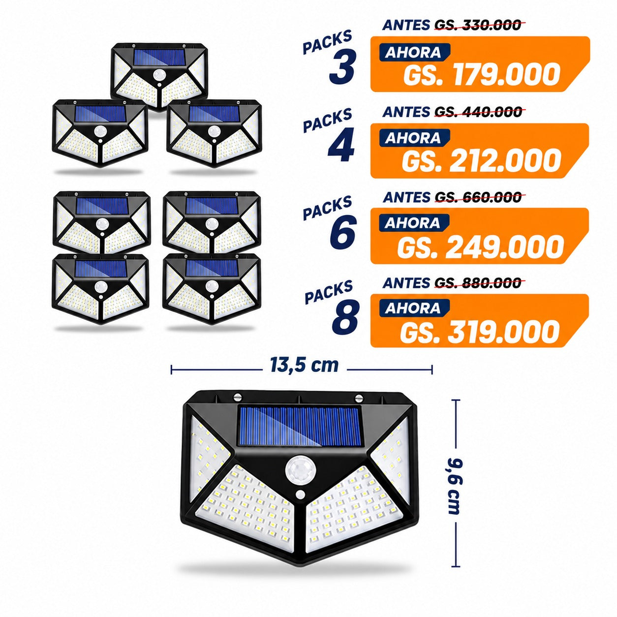 Reflector SOLAR® Premium. Con sensor de movimiento.