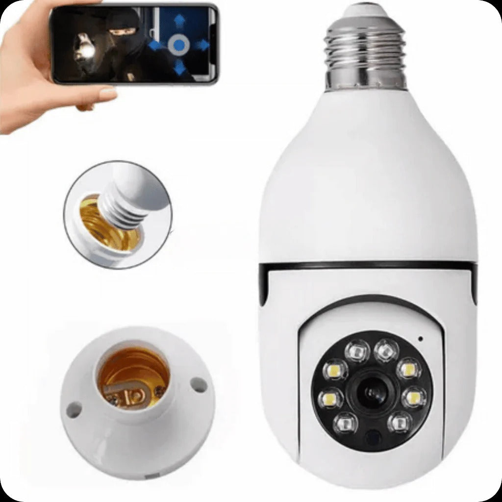 Cámara de Seguridad Tipo Foco 360° con WiFi